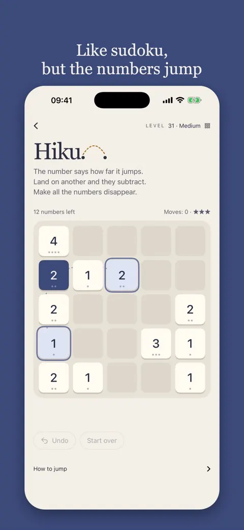 A board with the arcs showing where a number can jump